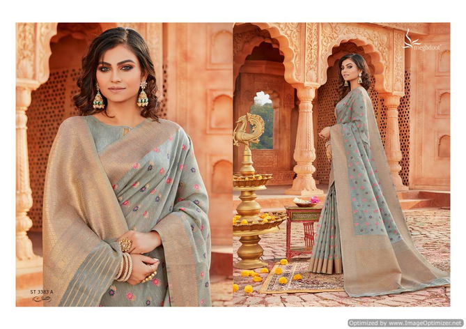 Meghdoot Mulberry New Fancy Party Wear Linen Latest Saree Collection